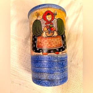 Vintage Italian hand painted crockery, signed